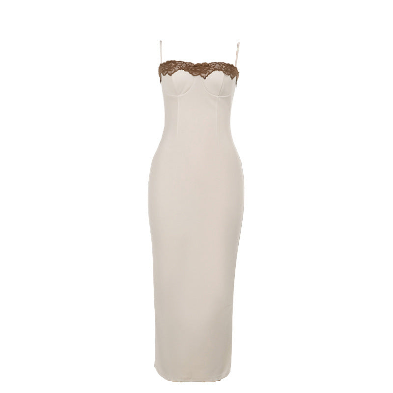 Romantic Satin Lace Dress -Perfect for Summer Nights