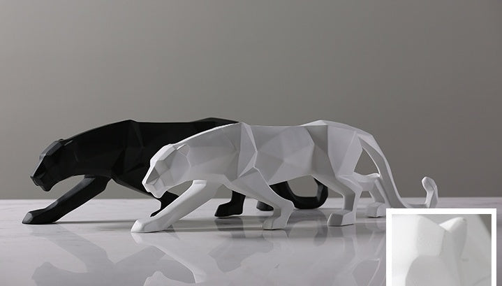 Abstract Black Panther Sculpture – Black or White