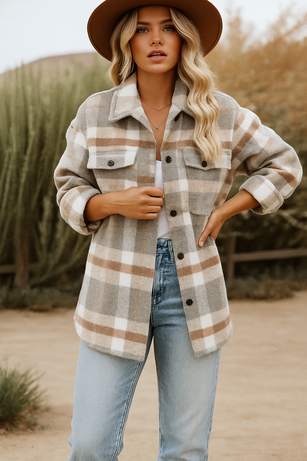 Oversized Plaid Shacket - Cozy Autumn