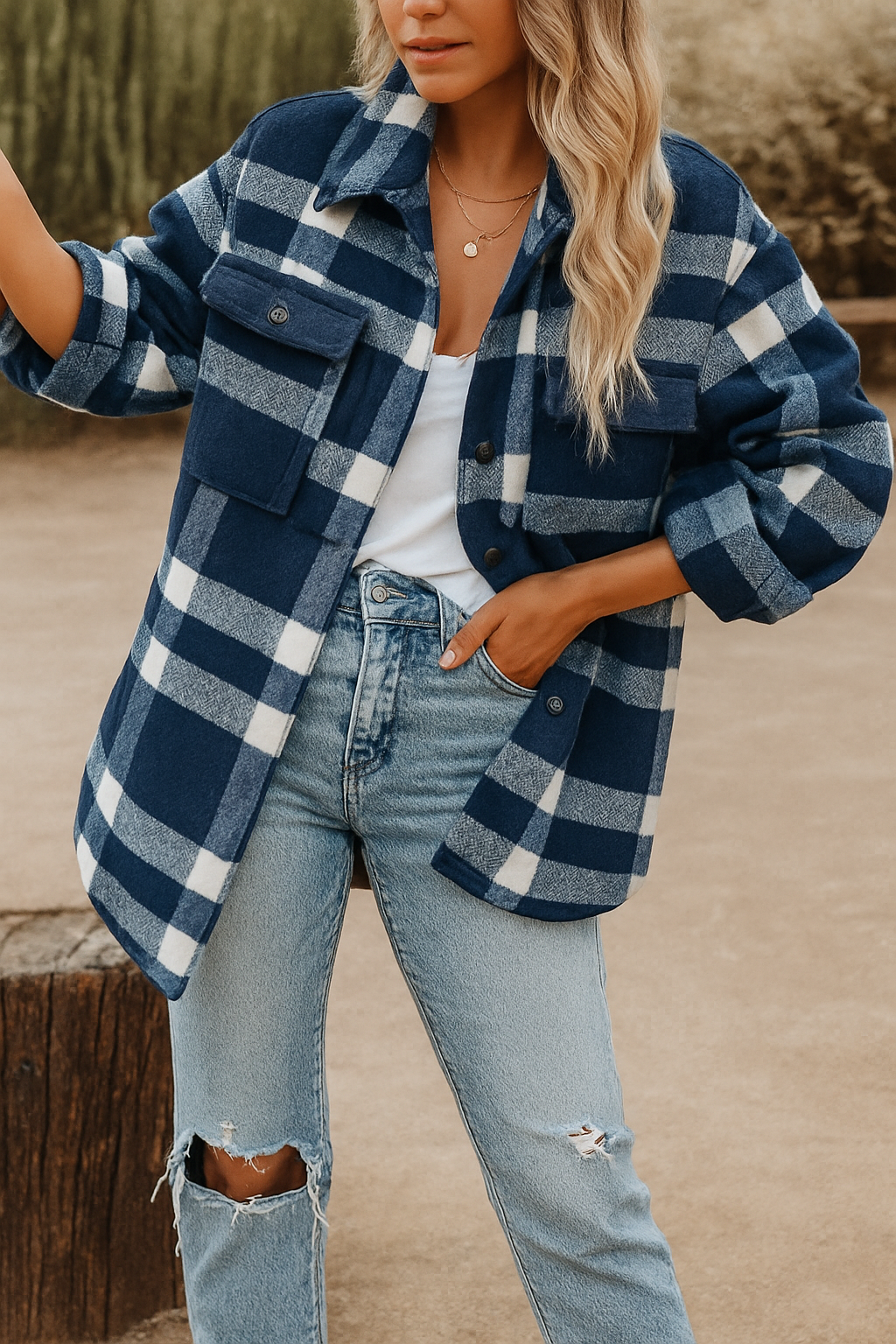 Oversized Plaid Shacket - Cozy Autumn