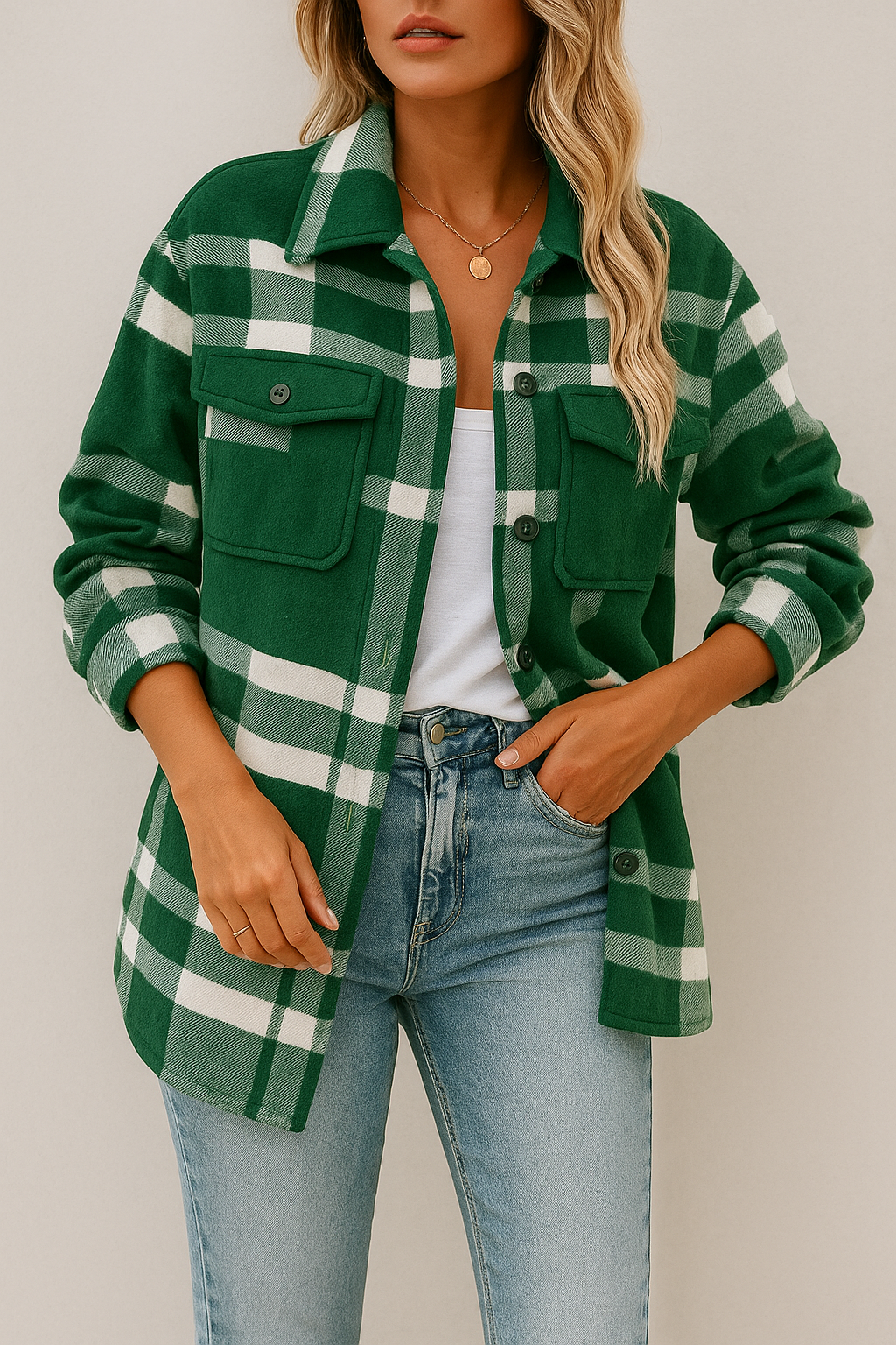 Oversized Plaid Shacket - Cozy Autumn