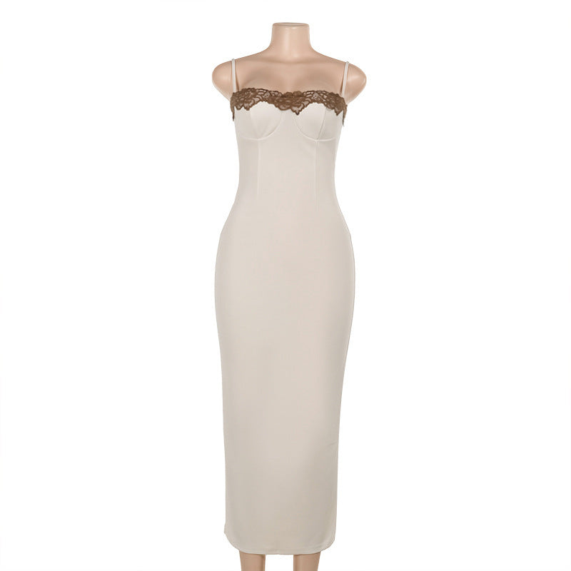 Romantic Satin Lace Dress -Perfect for Summer Nights