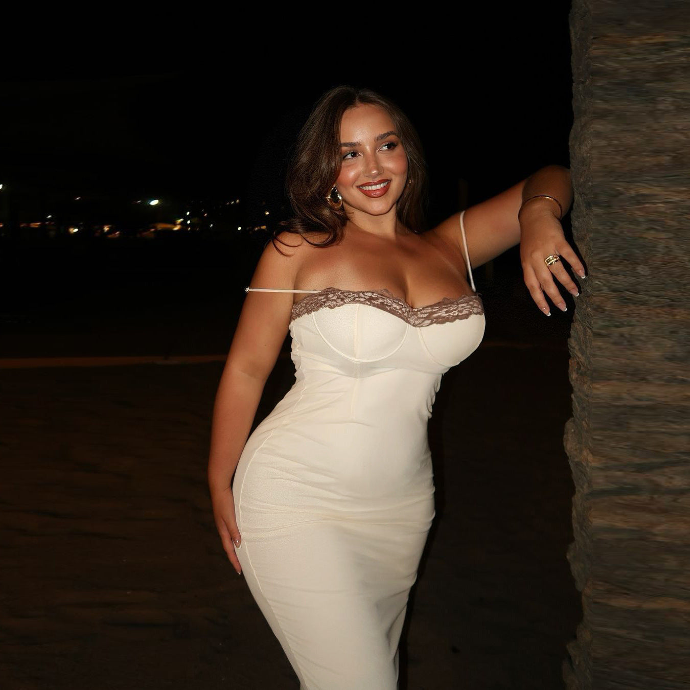 Romantic Satin Lace Dress -Perfect for Summer Nights