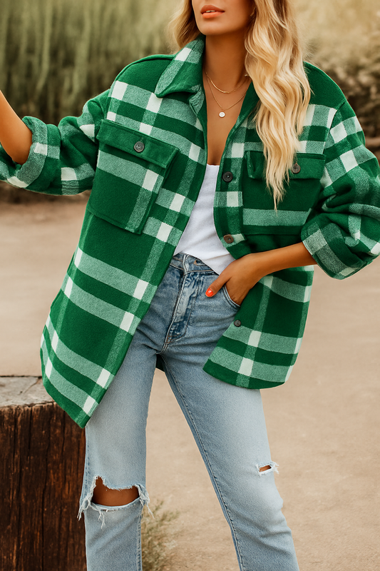 Oversized Plaid Shacket - Cozy Autumn